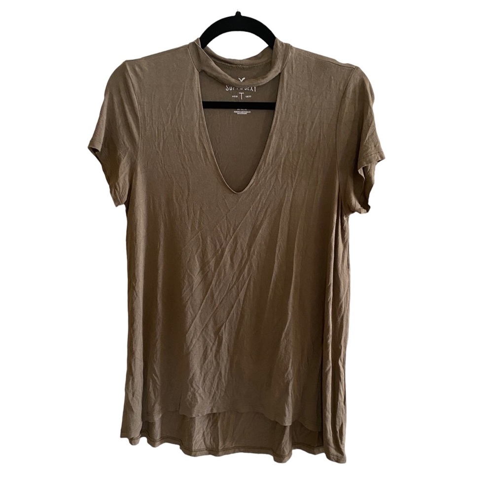 🖤5/$20 AE Soft & Sexy Mock Neck Olive Green Tshirt